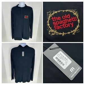 Travis Mathew NWT Employee 1/4 Zip Fleece Black Size 2XL Old Spaghetti Factory‎